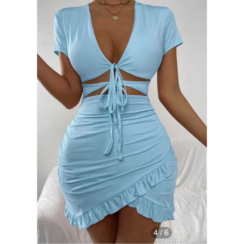 ‼️MOVING SALE‼️ Blue Mini Dress with cut outs